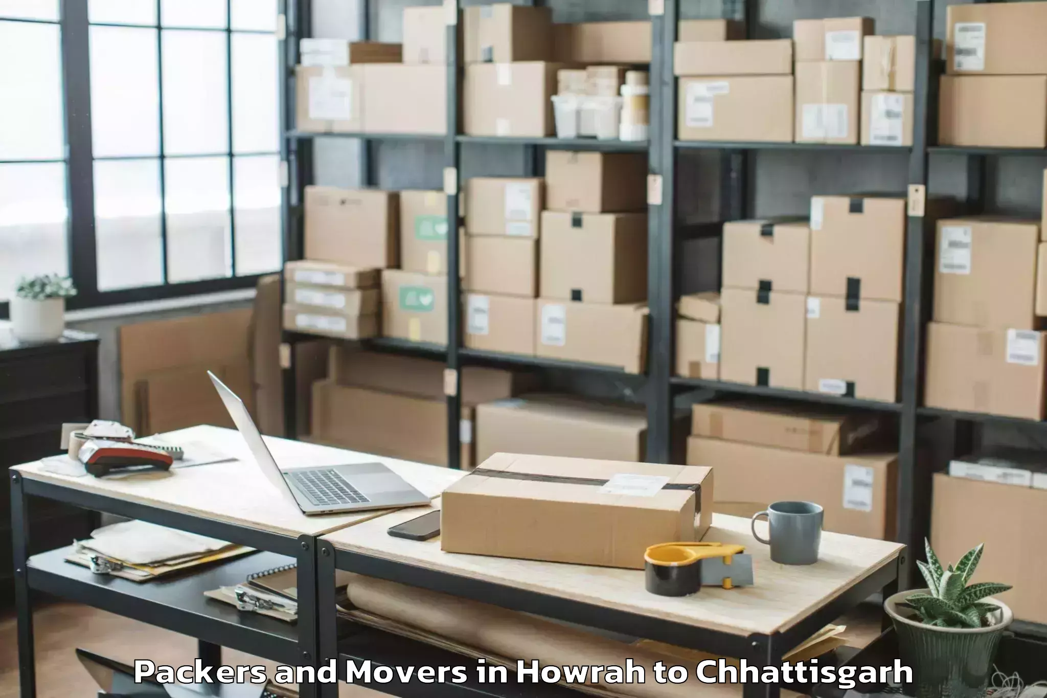 Professional Howrah to Raigarh Chhattisgarh Packers And Movers